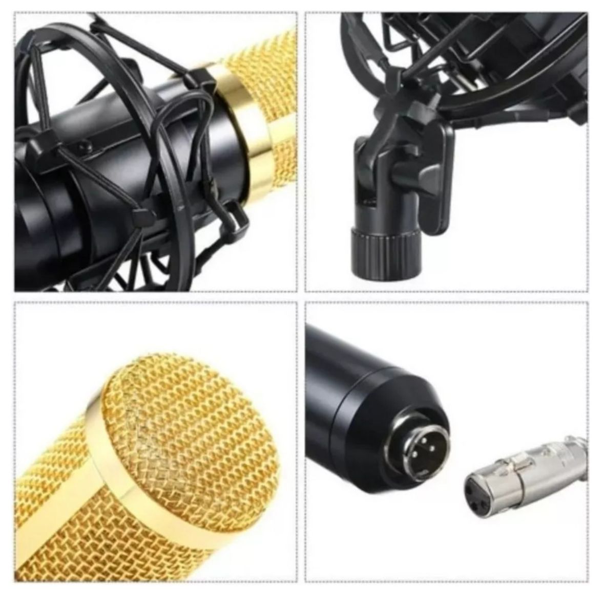 	 Micrófono Condensador Estudio Profesional Voz E Instrumentos Brazo Tijera Y Filtro
